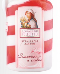 Крем-скраб Домашние рецепты земляника 400 мл