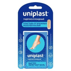 Пластырь Унипласт гидроколлоидный от влажных мозолей малый р. 2смх6см 6 шт.