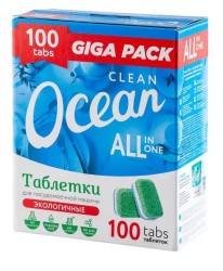 Таблетки для посудомоечных машин Clean Ocean 100 шт 1.8 кг