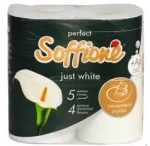 Туалетная бумага, Soffione (Соффионе) 4 шт Perfect Just white 5-слойная белая