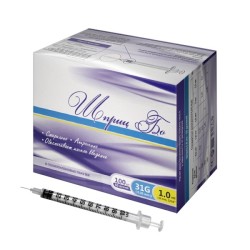 Шприц инсулиновый Бо р. 31G 8 мм 100 шт. 1 мл
