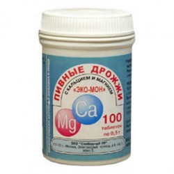 Дрожжи пивные Эко-Мон с кальцием 100 шт. табл. 500 мг