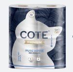 Туалетная бумага, Cote (Коте) 4 шт премиум 4 слоя белая