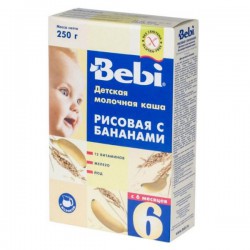 Каша молочная Bebi рис банан с 6 мес 250 г