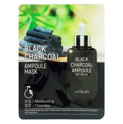 Маска для лица тканевая Dr.Cellio ампульная с экстрактом угля 25 мл