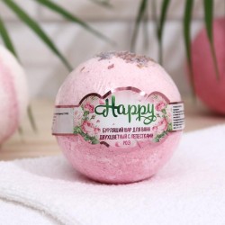 Бурлящий шар Laboratory Katrin Хэппи двухцветный с лепестками роз