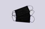 Маска медицинская одноразовая, 1 шт 3-х слойная на резинках Сенс черная 2400003675805