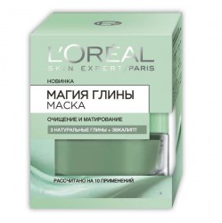 Маска для лица L'Oreal Магия Глины очищение и матирование с эвкалиптом для всех типов кожи 50 мл