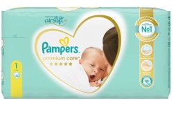 Подгузники 40 шт. Pampers премиум кеа 2-5 кг р. 1
