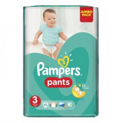 Подгузники-трусики 60 шт. Pampers пэнтс миди 6-11 кг р. 3 джамбо упаковка