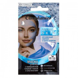 Маска для лица Compliment Перфект Скин с Кембрийской голубой глиной и альгинатами 7 мл